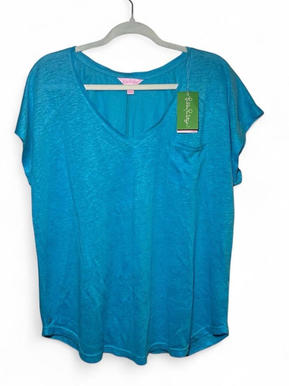 Lilly Pulitzer Sparkling Blue V-Neck Pocket Tee